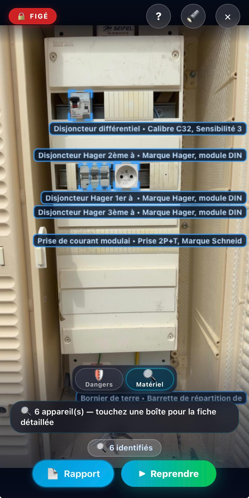 Previora identifiant un matériel électrique et sa fiche technique